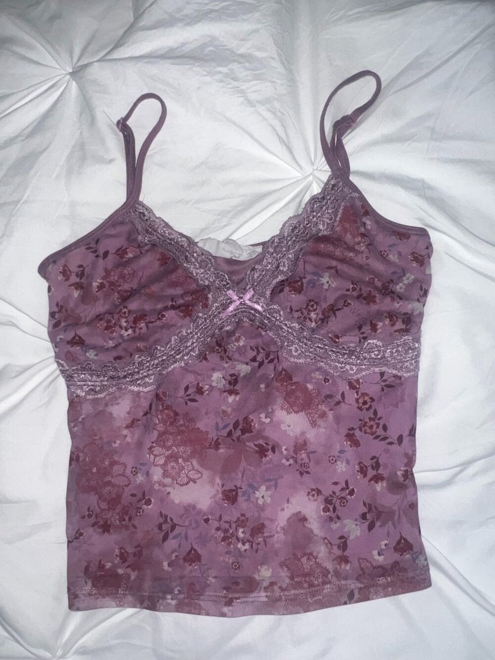 Pink Rose Floral Tank Top